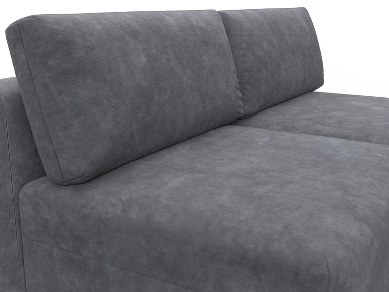 Диван угловой модульный Лига-060 НПБ угол универсальный, Велюр, BRUT 16 темно-серый