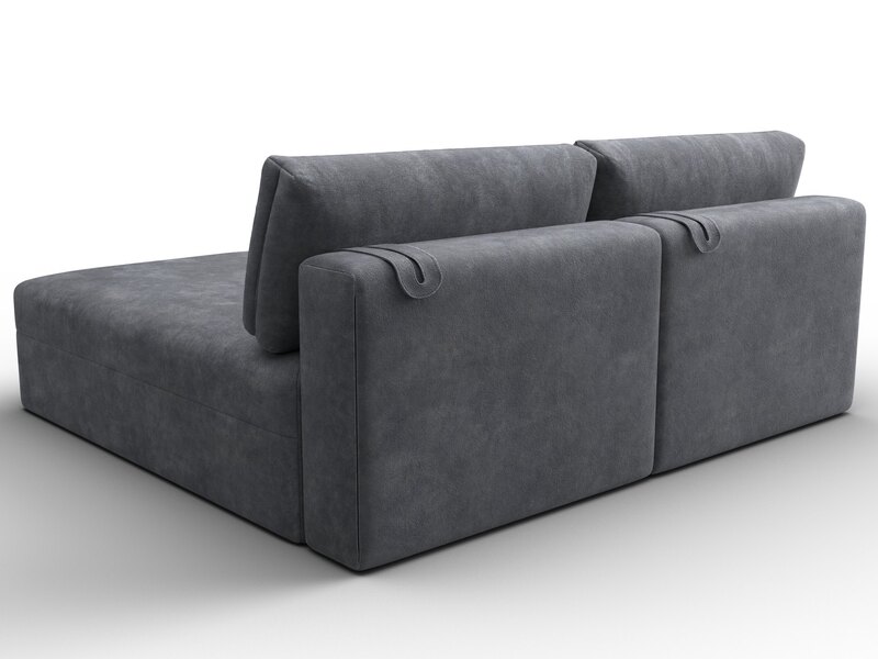 Диван угловой модульный Лига-060 НПБ угол универсальный, Велюр, BRUT 16 темно-серый