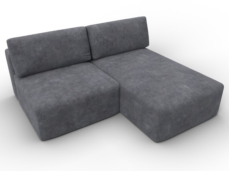 Диван угловой модульный Лига-060 НПБ угол универсальный, Велюр, BRUT 16 темно-серый