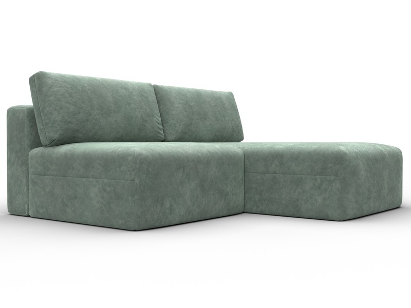 Диван угловой модульный Лига-060 НПБ угол универсальный, Велюр, BRUT 08 зеленый