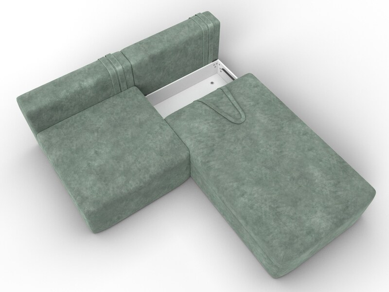 Диван угловой модульный Лига-060 НПБ угол универсальный, Велюр, BRUT 08 зеленый