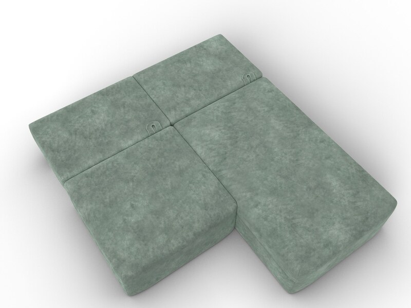 Диван угловой модульный Лига-060 НПБ угол универсальный, Велюр, BRUT 08 зеленый