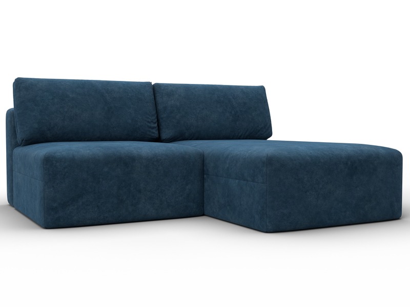 Диван угловой модульный Лига-060 НПБ угол универсальный, Велюр, BRUT 11 синий
