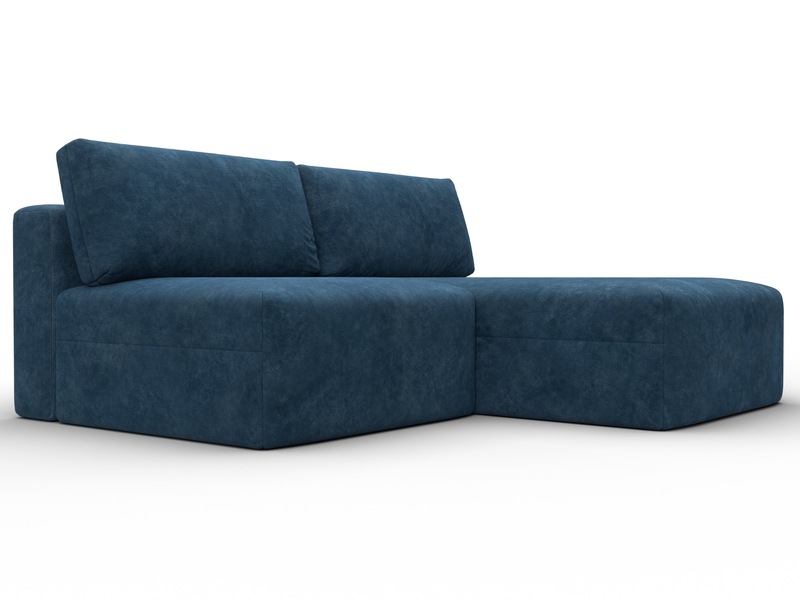 Диван угловой модульный Лига-060 НПБ угол универсальный, Велюр, BRUT 11 синий