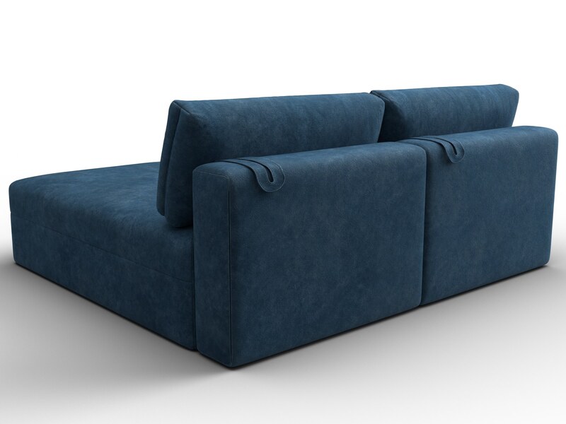 Диван угловой модульный Лига-060 НПБ угол универсальный, Велюр, BRUT 11 синий