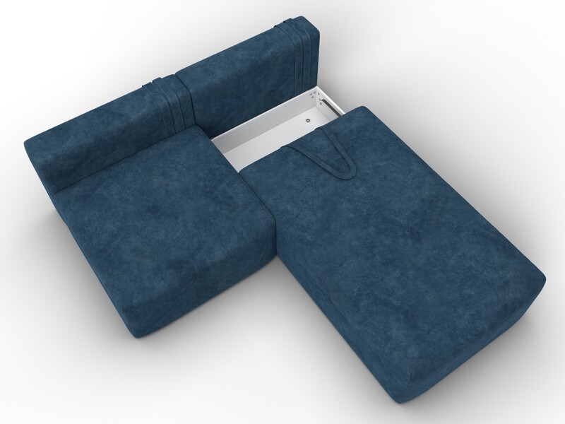 Диван угловой модульный Лига-060 НПБ угол универсальный, Велюр, BRUT 11 синий