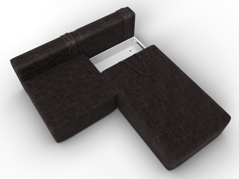 Диван угловой модульный Лига-060 НПБ угол универсальный, Велюр, BRUT 17 коричневый