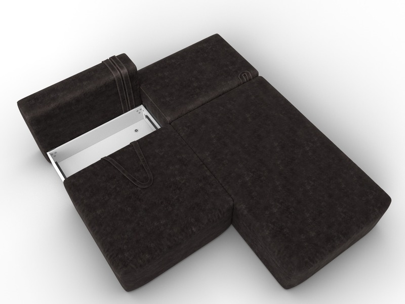 Диван угловой модульный Лига-060 НПБ угол универсальный, Велюр, BRUT 17 коричневый