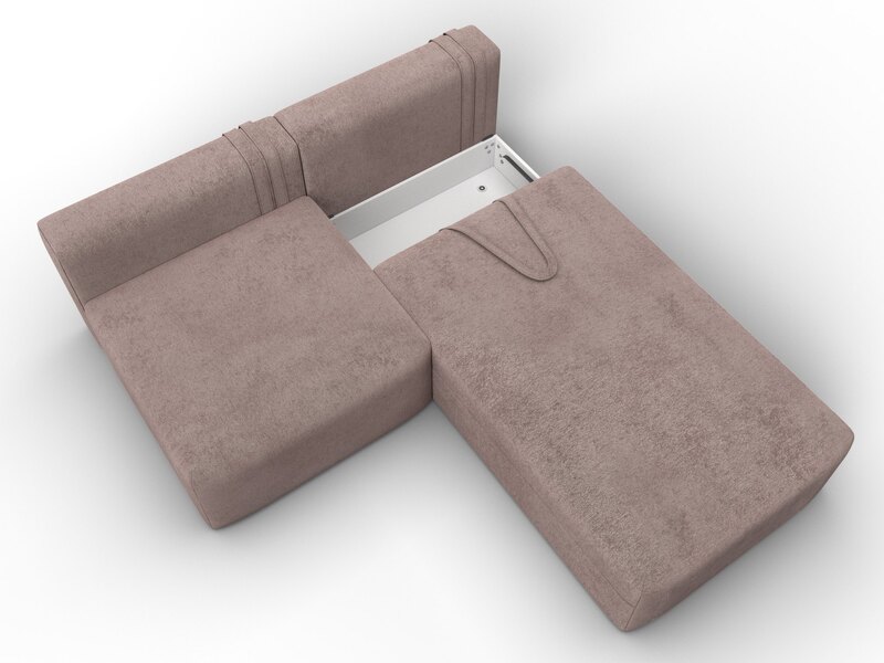 Диван угловой модульный Лига-060 НПБ угол универсальный, Велюр, TOWER 05 бежевый