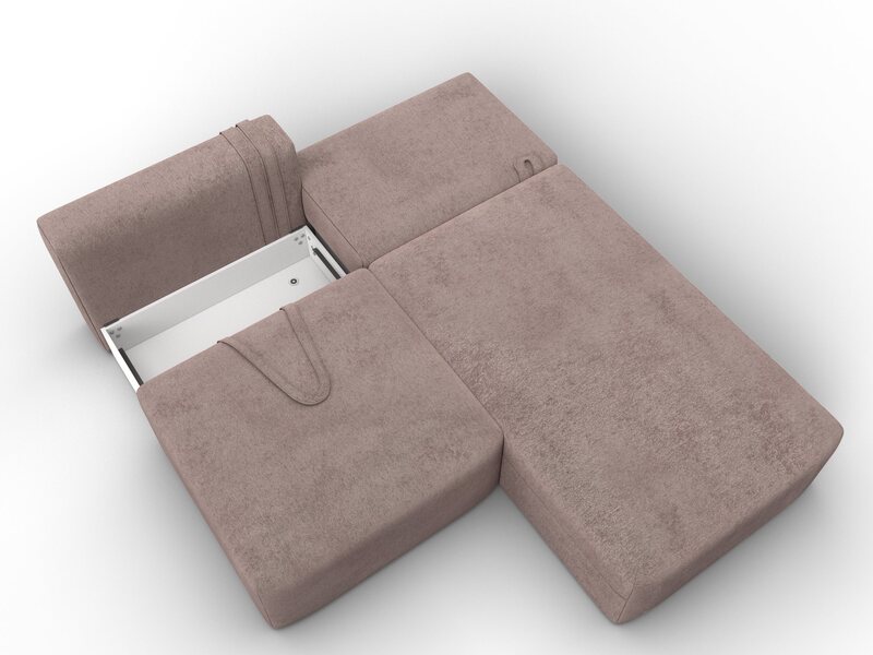 Диван угловой модульный Лига-060 НПБ угол универсальный, Велюр, TOWER 05 бежевый