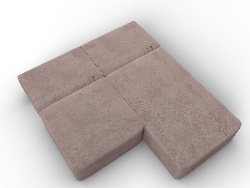 Диван угловой модульный Лига-060 НПБ угол универсальный, Велюр, TOWER 05 бежевый