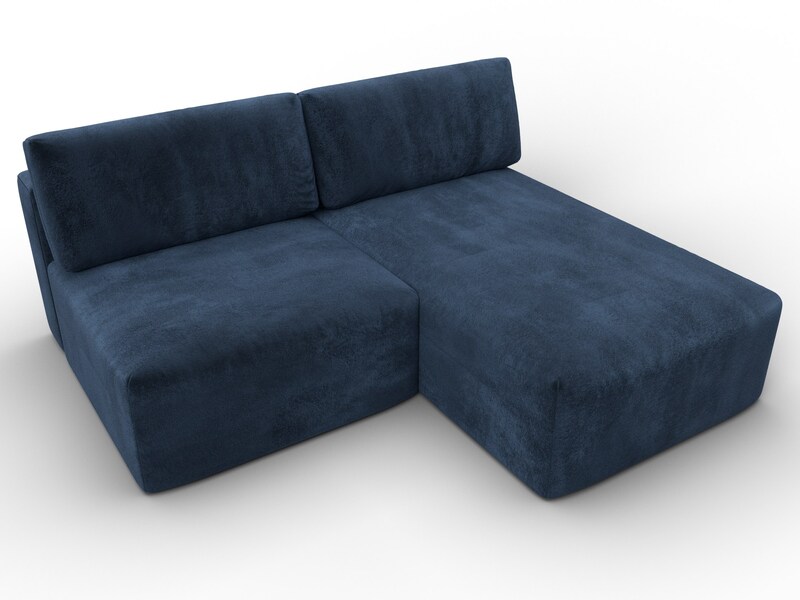 Диван угловой модульный Лига-060 НПБ угол универсальный, Велюр, TOWER 13 синий