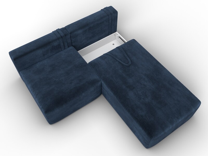 Диван угловой модульный Лига-060 НПБ угол универсальный, Велюр, TOWER 13 синий