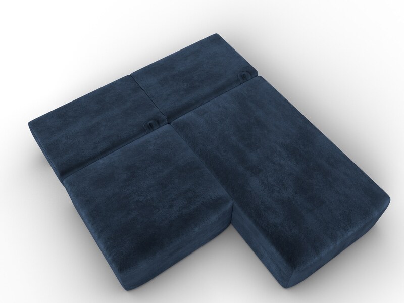 Диван угловой модульный Лига-060 НПБ угол универсальный, Велюр, TOWER 13 синий