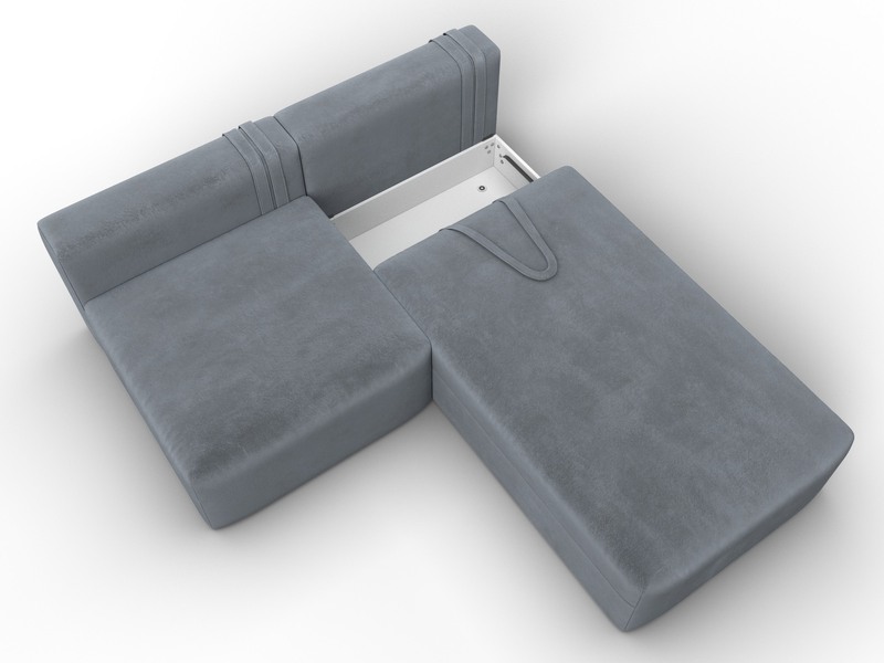 Диван угловой модульный Лига-060 НПБ угол универсальный, Велюр, TOWER 10 серый