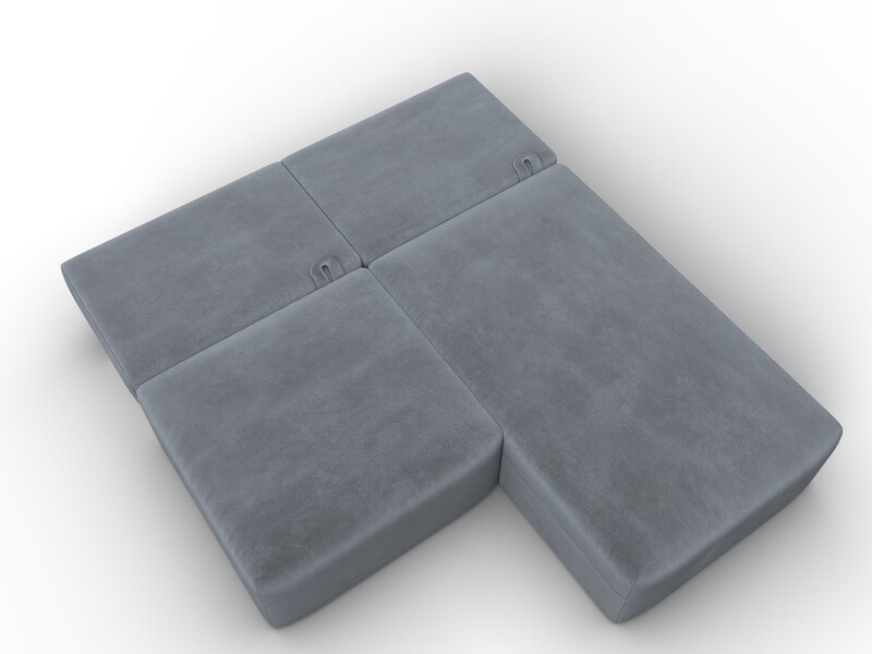 Диван угловой модульный Лига-060 НПБ угол универсальный, Велюр, TOWER 10 серый