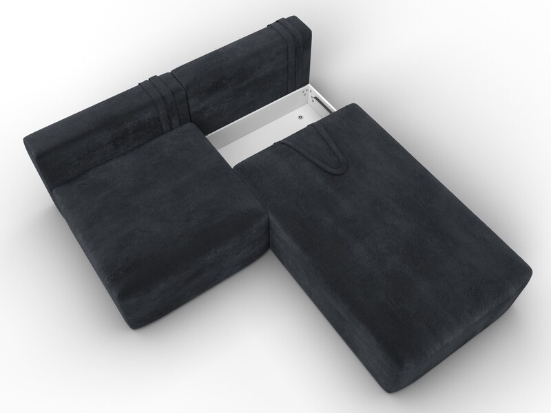 Диван угловой модульный Лига-060 НПБ угол универсальный, Велюр, TOWER 11 темно-серый