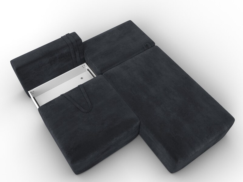 Диван угловой модульный Лига-060 НПБ угол универсальный, Велюр, TOWER 11 темно-серый