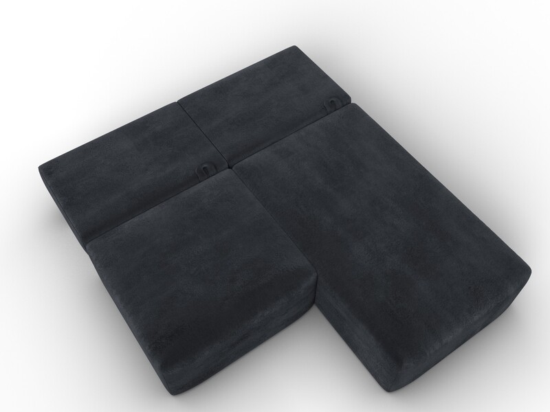 Диван угловой модульный Лига-060 НПБ угол универсальный, Велюр, TOWER 11 темно-серый