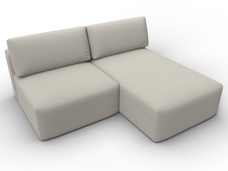 Диван угловой модульный Лига-060 НПБ угол универсальный, Рогожка, Амур 02 бежевый