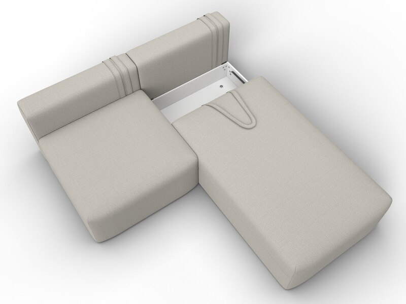 Диван угловой модульный Лига-060 НПБ угол универсальный, Рогожка, Амур 02 бежевый