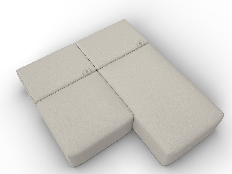 Диван угловой модульный Лига-060 НПБ угол универсальный, Рогожка, Амур 02 бежевый