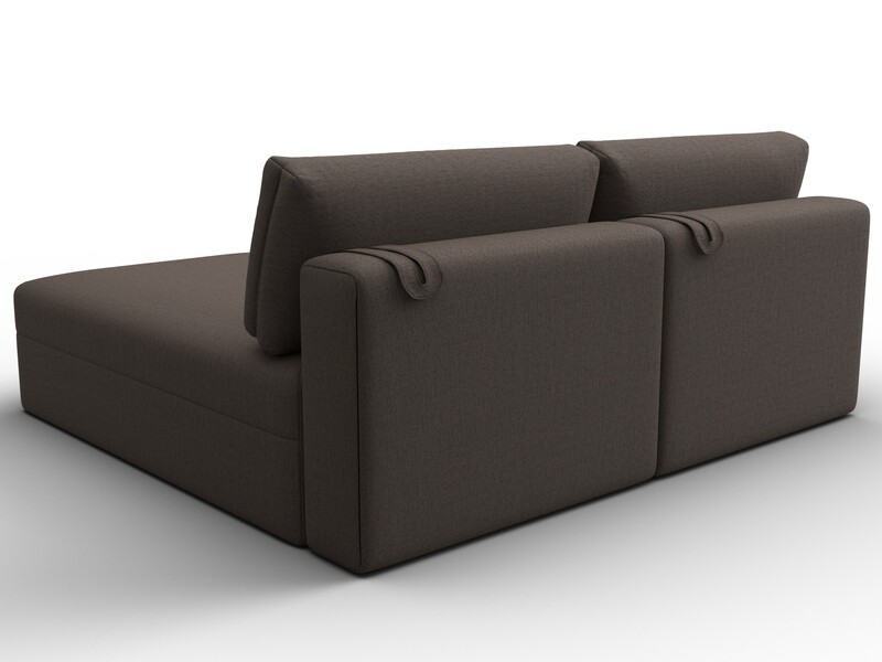 Диван угловой модульный Лига-060 НПБ угол универсальный, Рогожка, Амур 05 коричневый