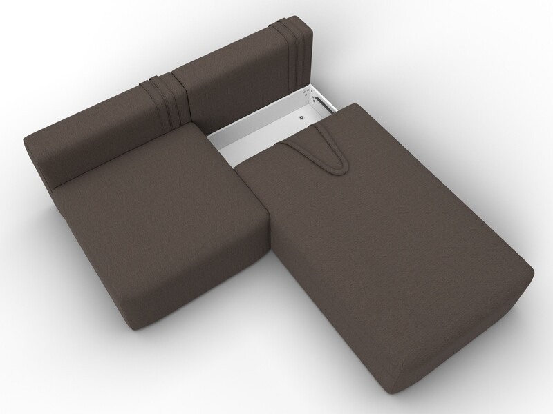 Диван угловой модульный Лига-060 НПБ угол универсальный, Рогожка, Амур 05 коричневый