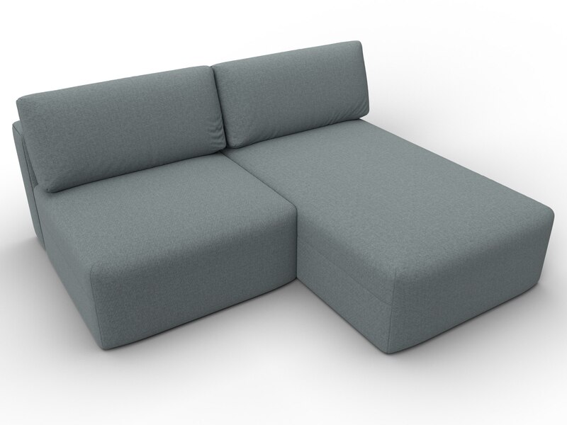 Диван угловой модульный Лига-060 НПБ угол универсальный, Рогожка, Амур 07 серый