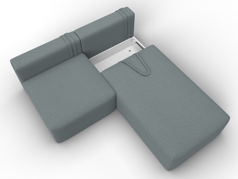 Диван угловой модульный Лига-060 НПБ угол универсальный, Рогожка, Амур 07 серый