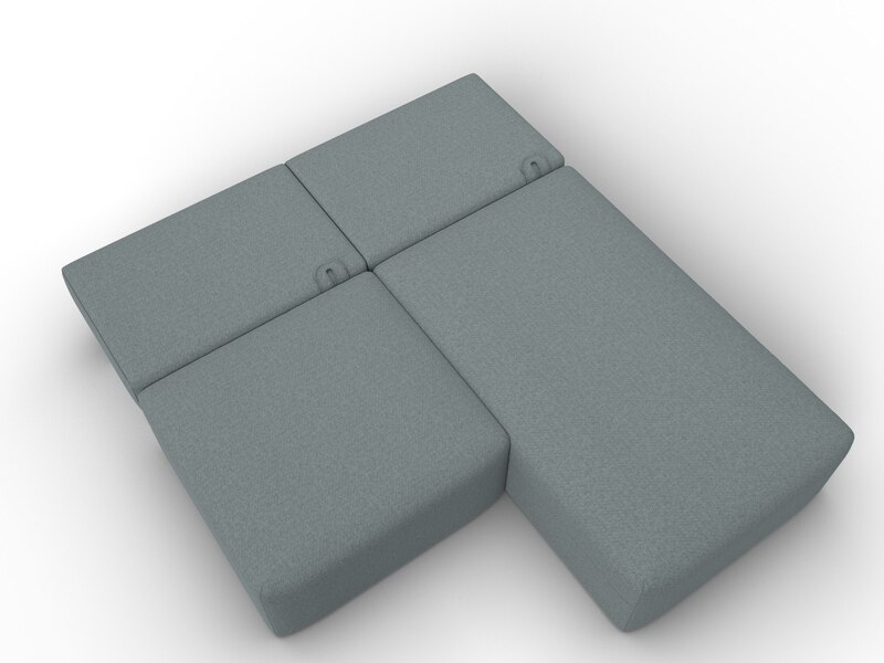 Диван угловой модульный Лига-060 НПБ угол универсальный, Рогожка, Амур 07 серый