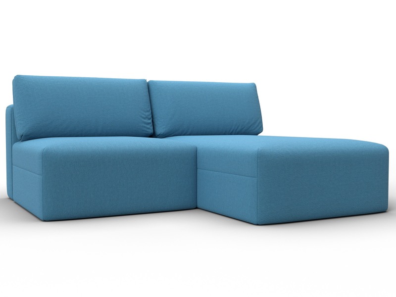 Диван угловой модульный Лига-060 НПБ угол универсальный, Рогожка, Амур 10 голубой