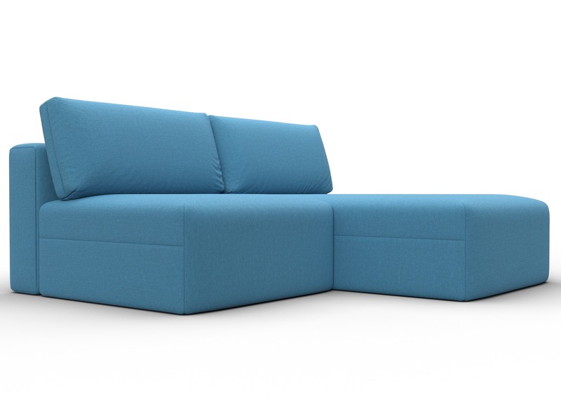 Диван угловой модульный Лига-060 НПБ угол универсальный, Рогожка, Амур 10 голубой