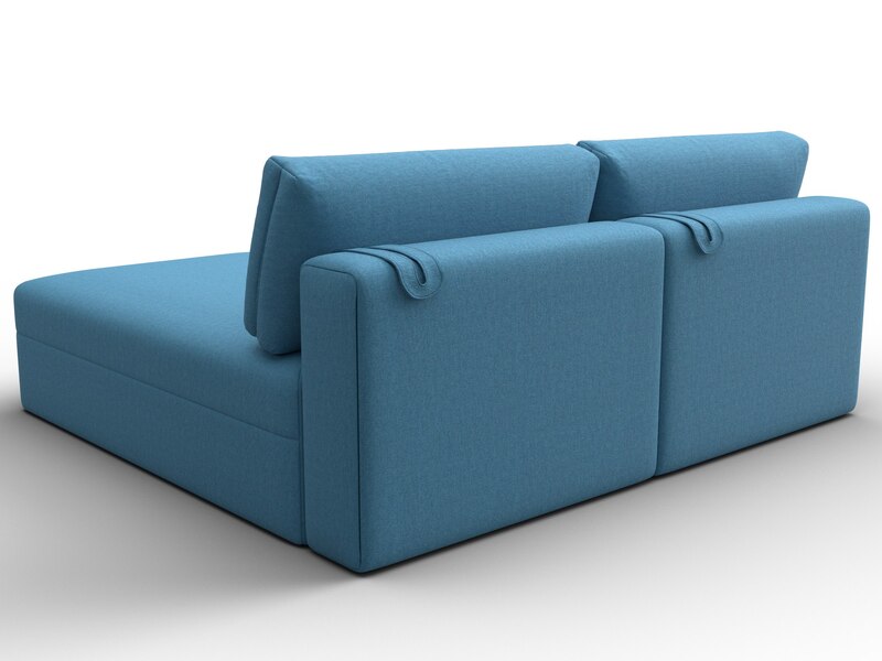 Диван угловой модульный Лига-060 НПБ угол универсальный, Рогожка, Амур 10 голубой