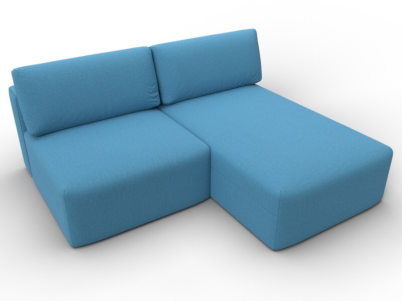 Диван угловой модульный Лига-060 НПБ угол универсальный, Рогожка, Амур 10 голубой