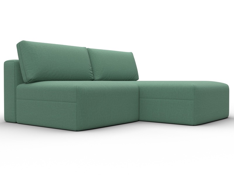 Диван угловой модульный Лига-060 НПБ угол универсальный, Рогожка, Амур 11 зеленый