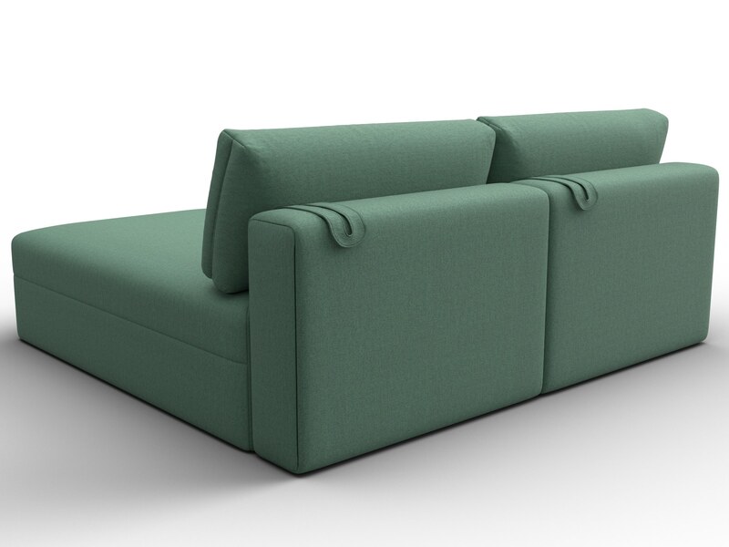 Диван угловой модульный Лига-060 НПБ угол универсальный, Рогожка, Амур 11 зеленый