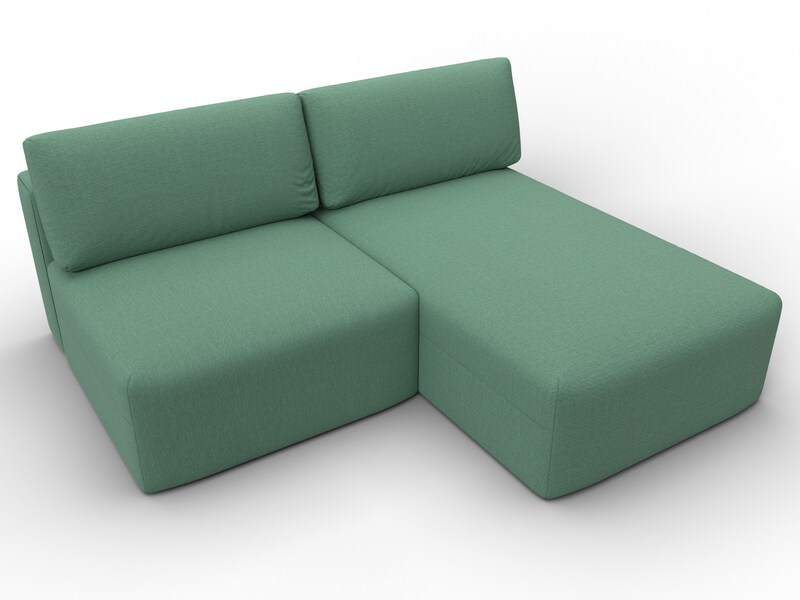 Диван угловой модульный Лига-060 НПБ угол универсальный, Рогожка, Амур 11 зеленый