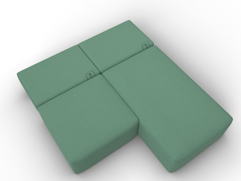 Диван угловой модульный Лига-060 НПБ угол универсальный, Рогожка, Амур 11 зеленый