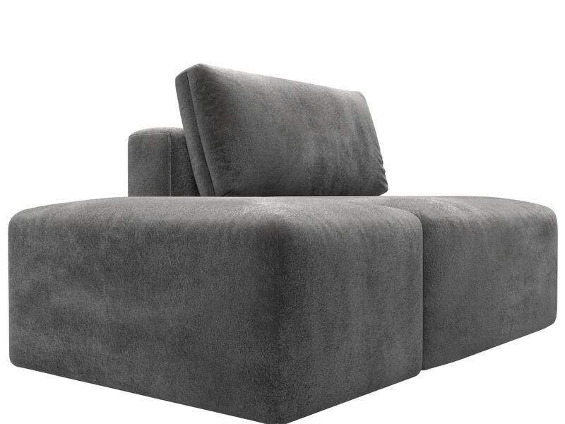 Модули диван и пуф Лига-060 НПБ, Велюр, TOWER 10 серый