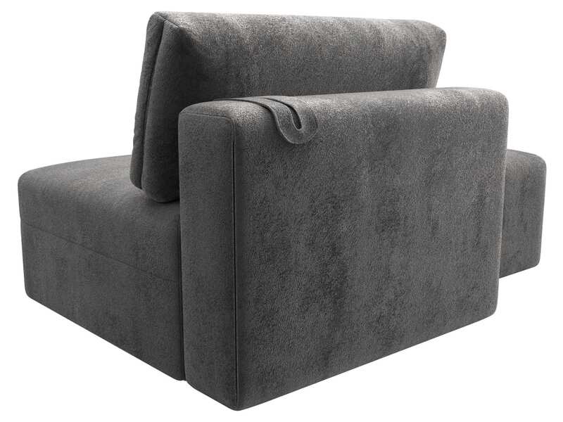 Модули диван и пуф Лига-060 НПБ, Велюр, TOWER 10 серый