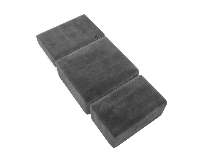 Модули диван и пуф Лига-060 НПБ, Велюр, TOWER 10 серый