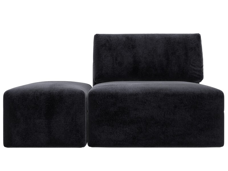 Модули диван и пуф Лига-060 НПБ, Велюр, TOWER 11 темно-серый