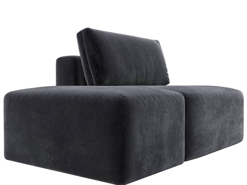Модули диван и пуф Лига-060 НПБ, Велюр, TOWER 11 темно-серый