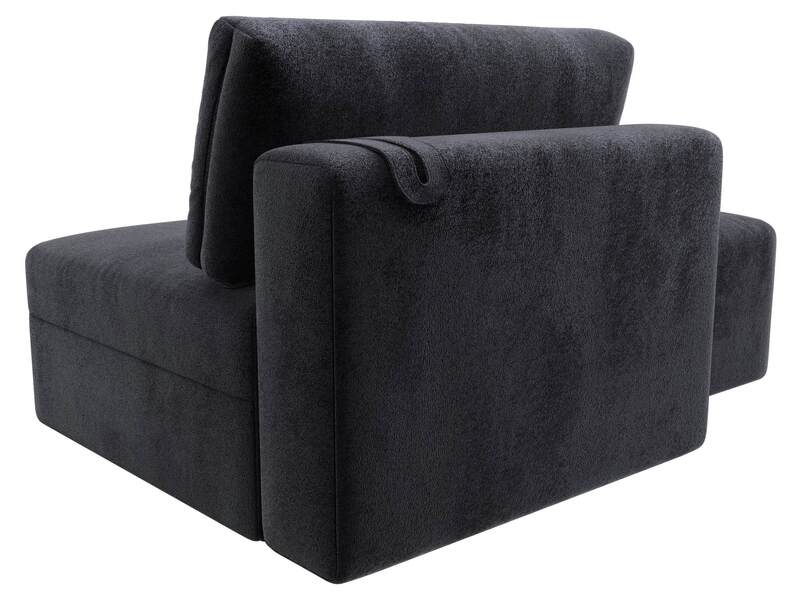 Модули диван и пуф Лига-060 НПБ, Велюр, TOWER 11 темно-серый