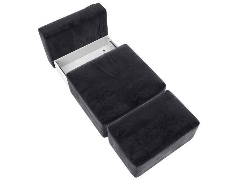 Модули диван и пуф Лига-060 НПБ, Велюр, TOWER 11 темно-серый