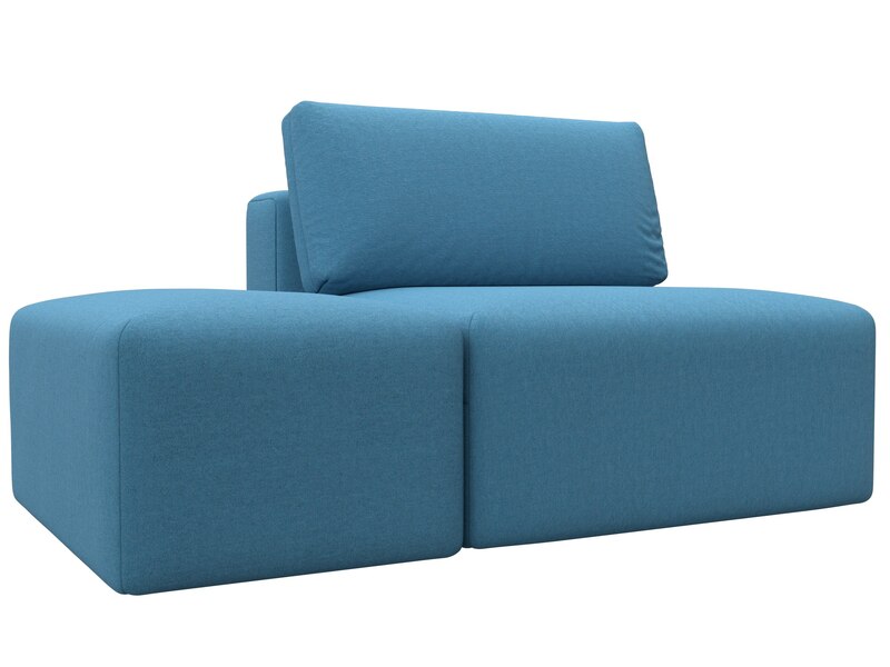 Модули диван и пуф Лига-060 НПБ, Рогожка, Амур 10 голубой