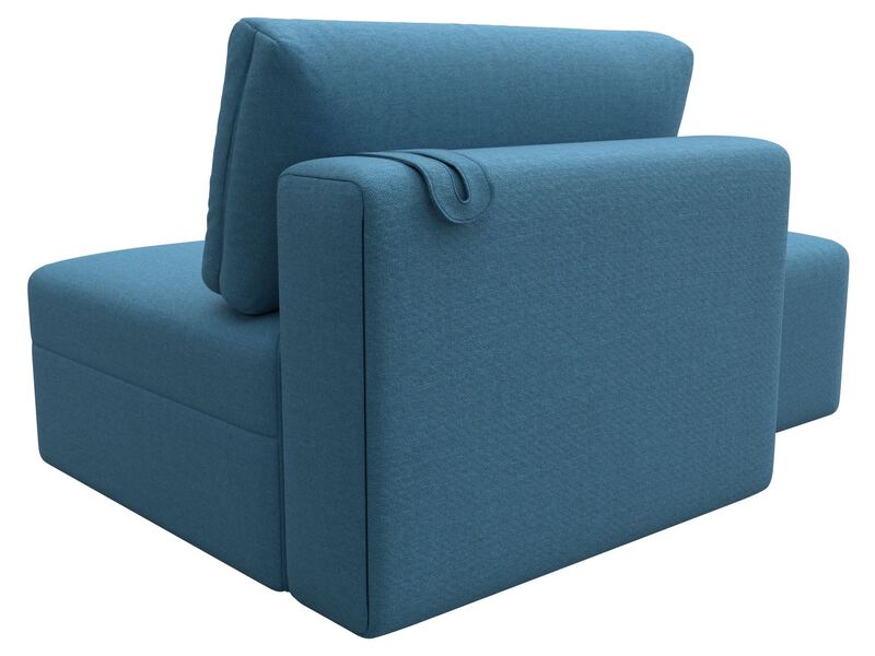 Модули диван и пуф Лига-060 НПБ, Рогожка, Амур 10 голубой