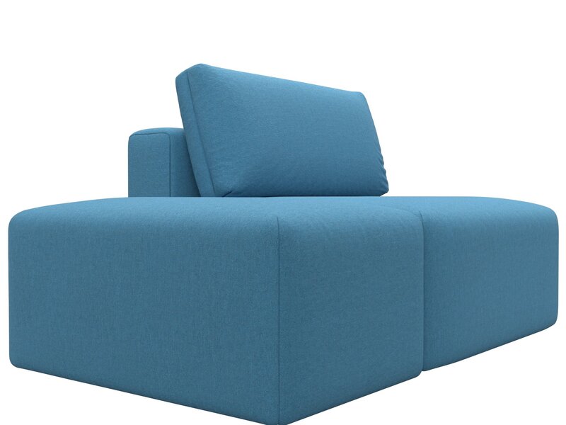 Модули диван и пуф Лига-060 НПБ, Рогожка, Амур 10 голубой