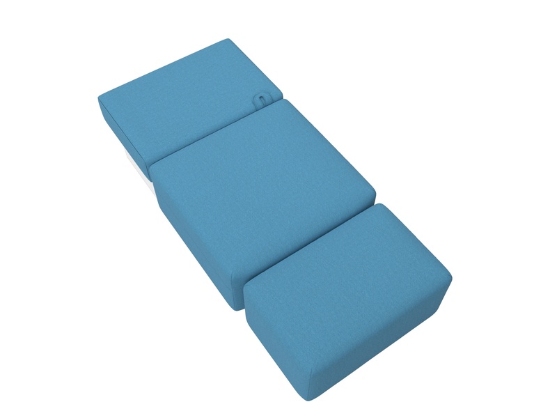 Модули диван и пуф Лига-060 НПБ, Рогожка, Амур 10 голубой